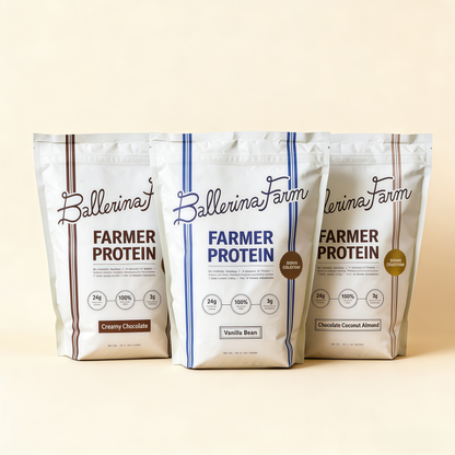 Ballerina Farm Grass Fed Whey Protein Powder, 24g Protein with Collagen Peptides, Bovine Colostrum, Hemp Hearts & Prebiotic Fiber, No Artificial Ingredients